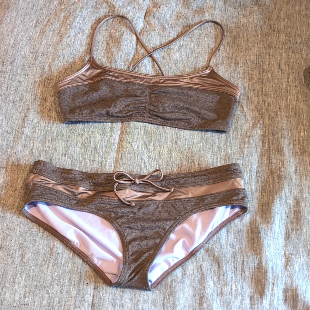 Prana Bronze and Brown Bikini